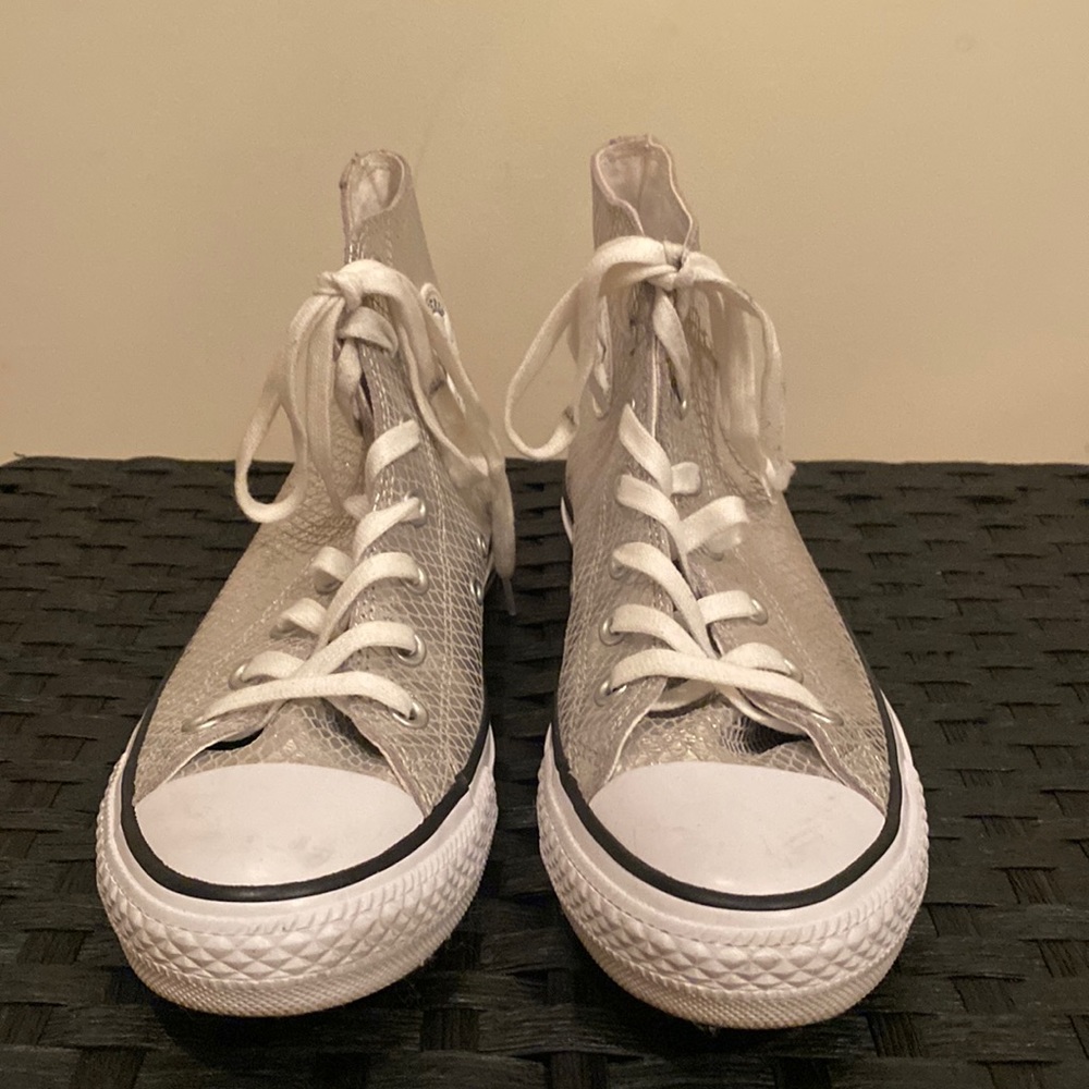 Converse Chuck Taylor Metallic Hi
Tops In Snake Leather